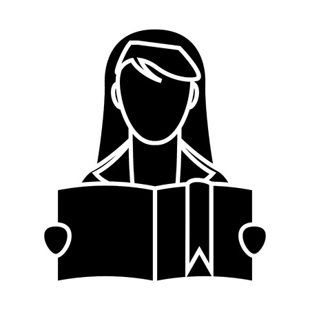 reading woman iconのイラスト素材