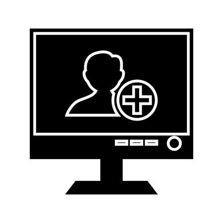 online add man iconのイラスト素材