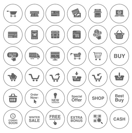 commerce Icons, Fashion design icons set - shopping illustrations collectionのイラスト素材
