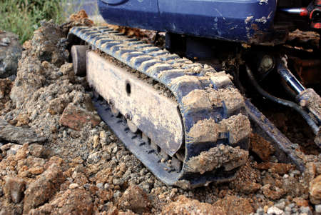 Closeup of digger tracksの写真素材