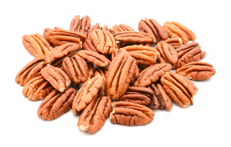 Whole pecan nuts, isolated on a white 