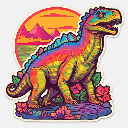 Triceratops - dinosaur. Sticker for your designの素材