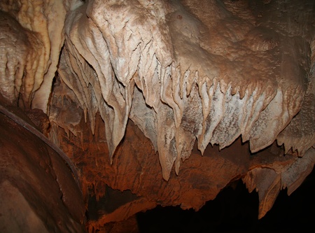 Stalactites in Mercer Caverns Murphys, Californiaの写真素材