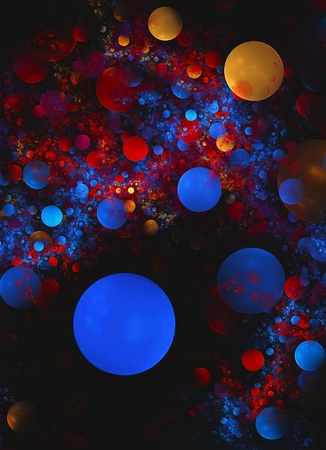 Abstract fractal computer generated image colorful bubblesの写真素材