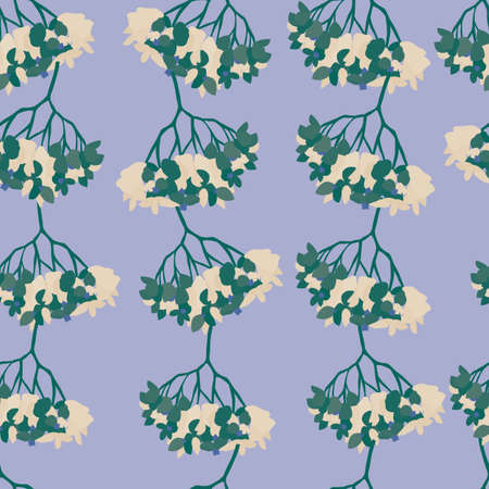 Vector seamless pattern with flowers in a blue background.のイラスト素材