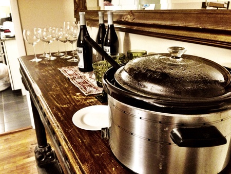 Crock pot and wine 