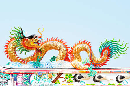 Chinese dragon on the blue skyの写真素材