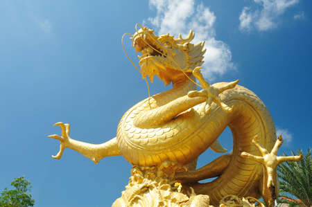 Dragon on blue sky thailandの写真素材