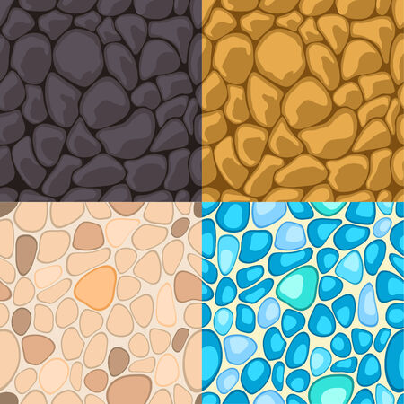 Set of seamless stone. illustrationのイラスト素材