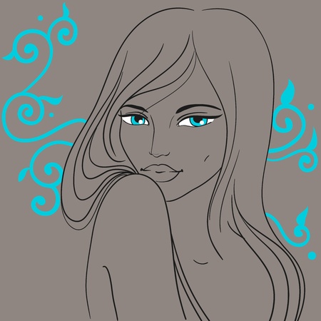 Beautiful girl in fashion style. illustrationのイラスト素材