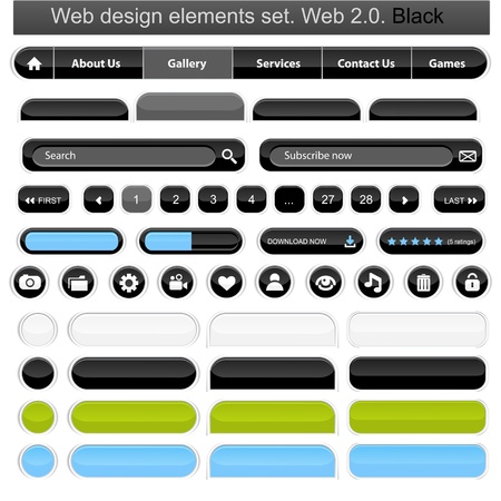 Web design elements set whiteのイラスト素材