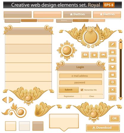 Creative web elements royal set.のイラスト素材