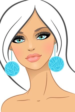 Beautiful girl in fashion style.  illustration