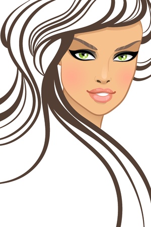 Beautiful girl in fashion style.  illustrationのイラスト素材