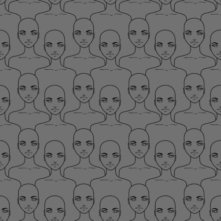 Abstract seamless background with girls mannequins  Vector illustrationのイラスト素材