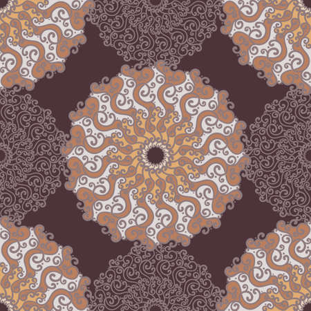 Seamless pattern with abstract elements, damask tiles. Vector illustrationのイラスト素材