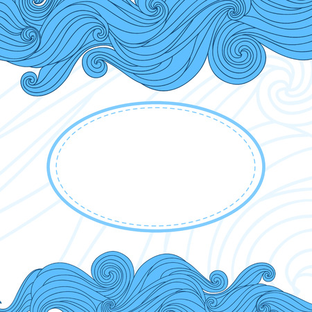 Abstract background with waves and text field. Vector illustrationのイラスト素材
