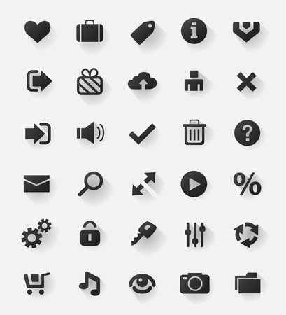 Web design black buttons set. Vector illustrationのイラスト素材