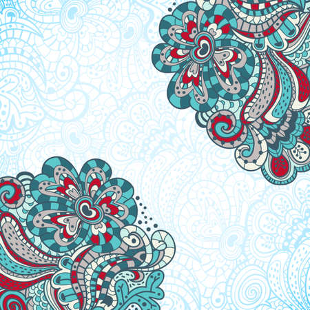 Abstract decoration, invitation card with abstract flowers illustrationのイラスト素材