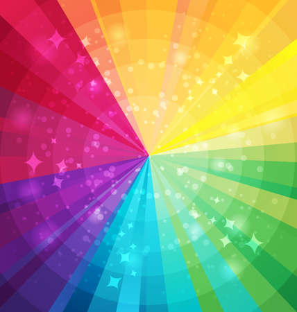 Rainbow bright background with rays. Vector illustraionのイラスト素材