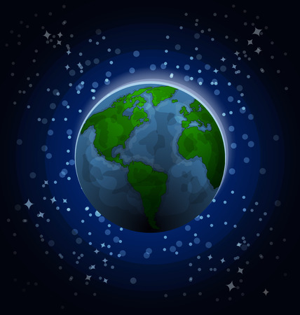 Planet Earth in space. Vector illustrationのイラスト素材