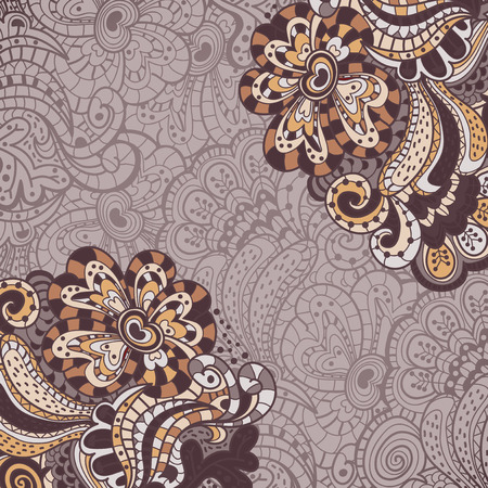 Abstract decoration, invitation card with abstract flowers. Vector illustrationのイラスト素材