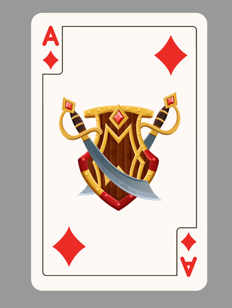 Ace of diamonds playing card. Vector illustrationのイラスト素材