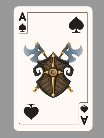 Ace of Spades playing card. Vector illustrationのイラスト素材