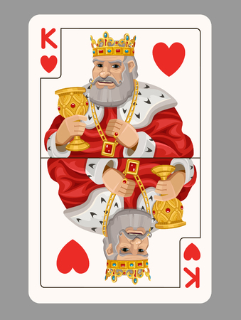 King of hearts playing card. Vector illustrationのイラスト素材