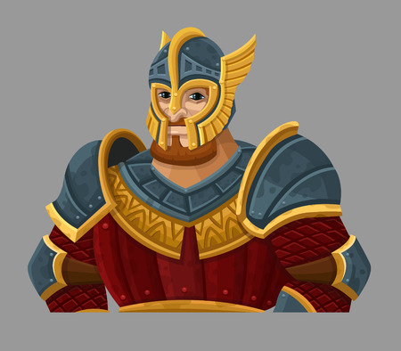 Cartoon warrior in armor.のイラスト素材
