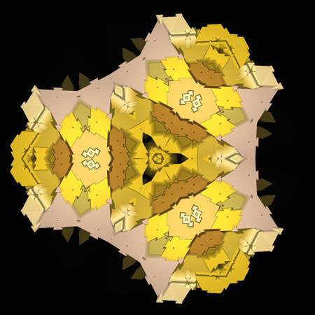 Abstract fractal computer generated composition with various geometrical shapes.