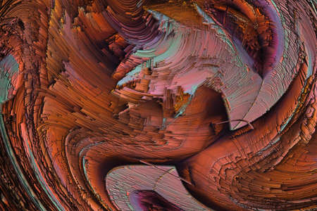Abstract multicolored spiral pattern on a black background. Fantasy fractal design. Psychedelic...