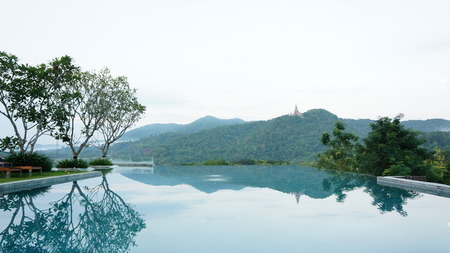 a swimming pool in the middle of forestのeditorial素材