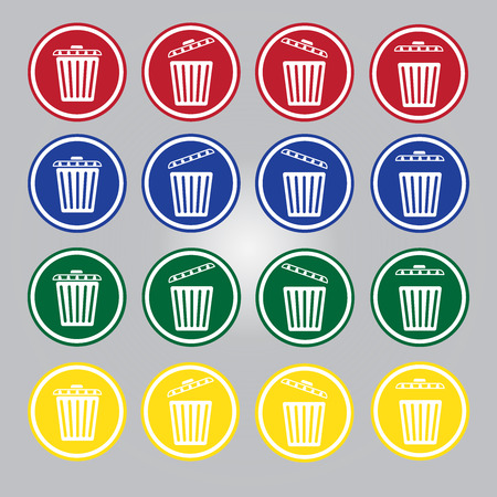 Trash Can Four Colorのイラスト素材