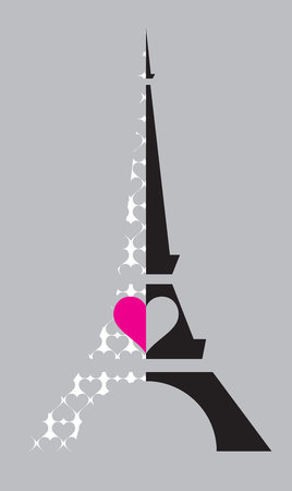 Love of Peace in Eiffel Tower, Paris. Franceのイラスト素材
