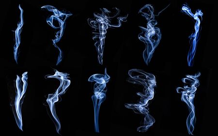 A large amount of smoke is taken  with many options available in various graphicの写真素材