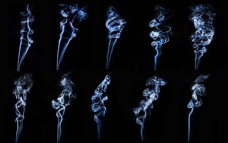 A large amount of smoke is taken  with many options available in various graphicの写真素材