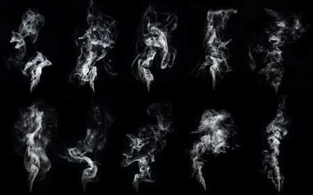 A large amount of smoke is taken  with many options available in various graphicの写真素材
