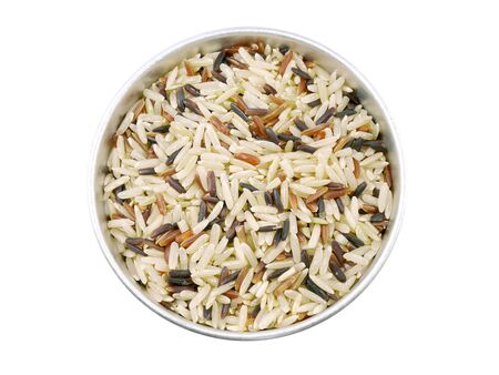 Close up brown rice in a cupの写真素材