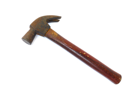 A rusted hammer isolated on white backgroundの写真素材