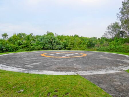 Helipad in rural areaの写真素材