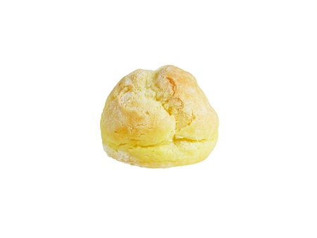 Choux a la Creme or choux cream with icing on top isolated on white background (with clipping path)