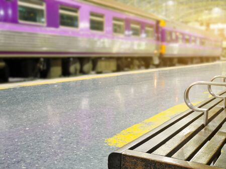 Bench for people to sit while waiting for the train at railway station