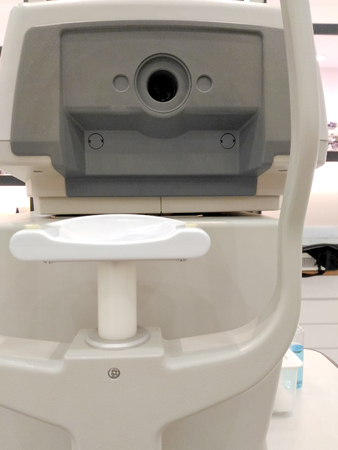 Eye testing machine (autorefractor) in eyeglasses storeの写真素材
