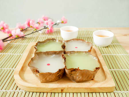 Nian gao or Chinese New Year's cake (rice cake) made from glutinous riceの写真素材