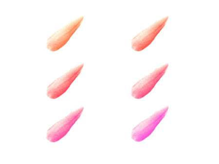 Colorful Lip gloss swatches isolated on white backgroundの写真素材