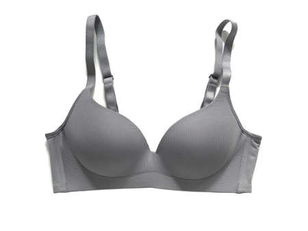 Gray bra isolated on white backgroundの写真素材