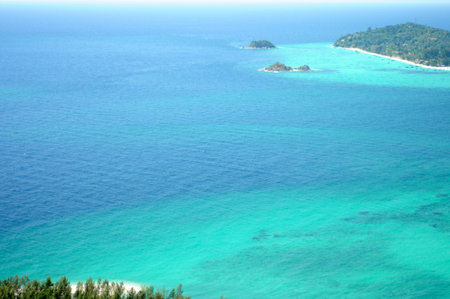 Big blue and small blueの写真素材