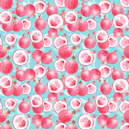 Print pomegranate blueの写真素材