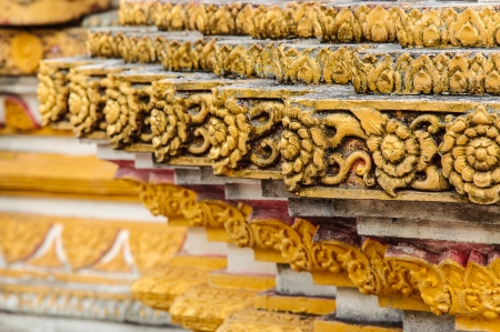 Low relief cement Thai style handcraft of buddhismの写真素材